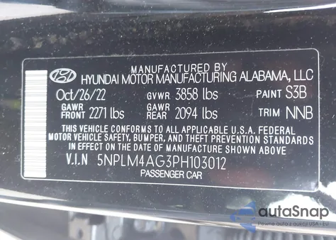 2023 Hyundai Elantra Sel from USA, damaged, VIN 5NPLM4AG3PH103012